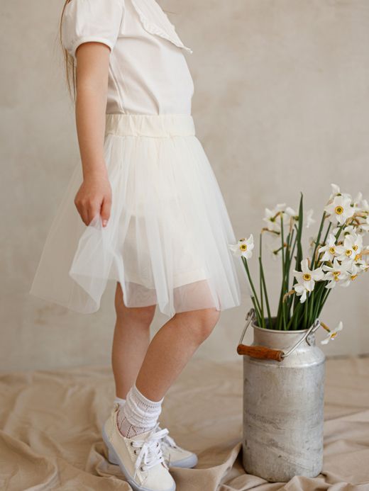 Skirt of tulle (2-8 years) ( Crem 2 ani / 92 cm)